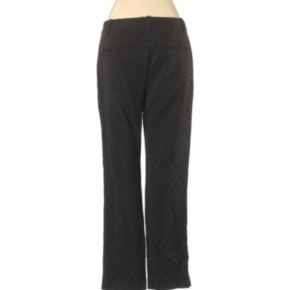 Theory Black Jacquard Geometric Textured Straight Leg Trousers Pants Size 2 - Picture 6 of 10